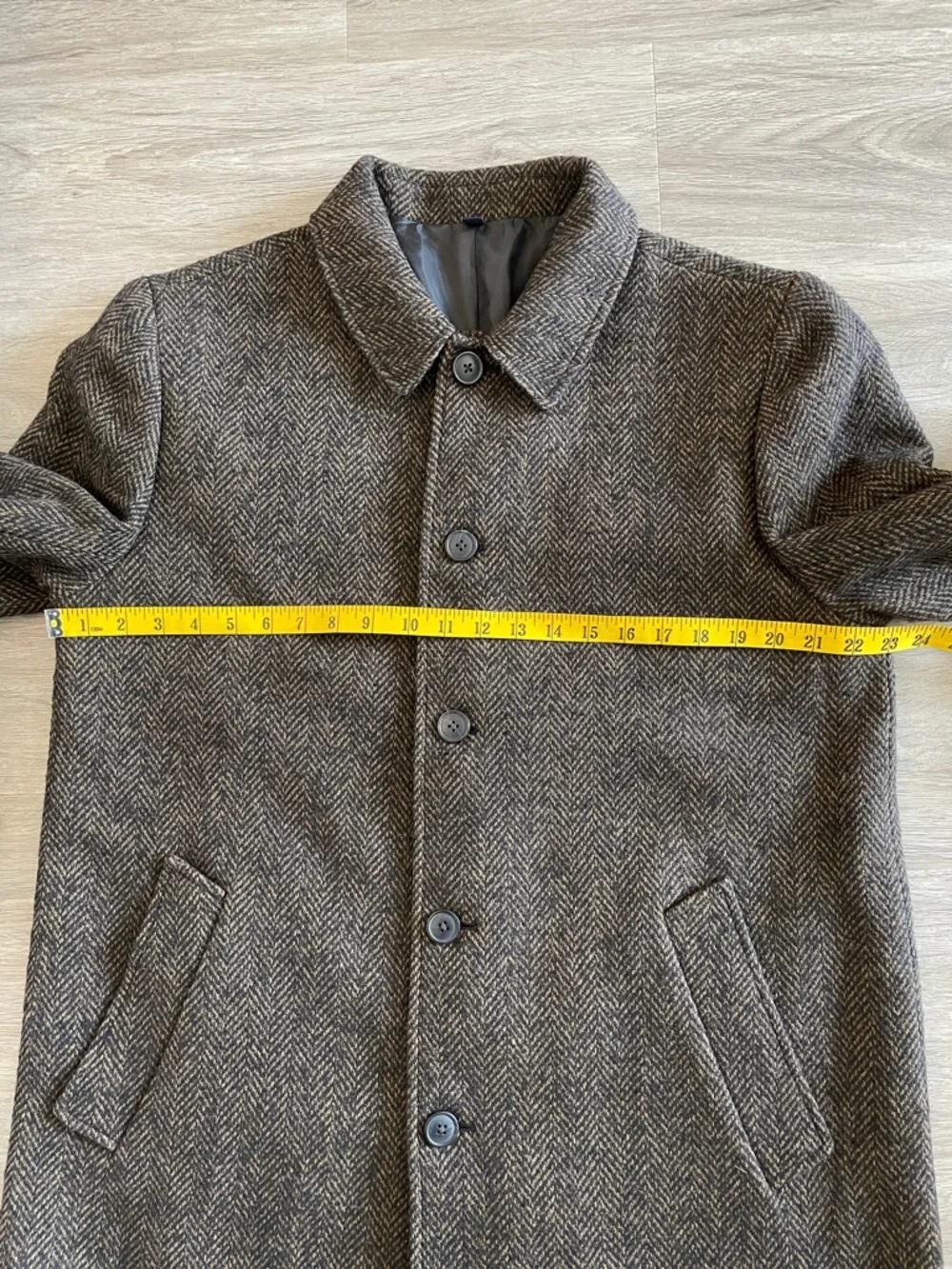 J. Crew Men's Wool Blend Overcoat‎ Black Brown Size 42 NEW